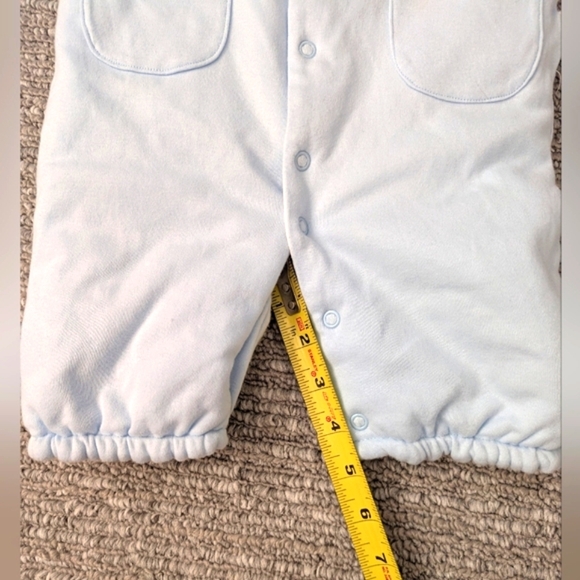 Light Blue Quilted One Piece Outfit/Romper/Jumper/Sleeper (Size 9 Months) - Picture 12 of 15